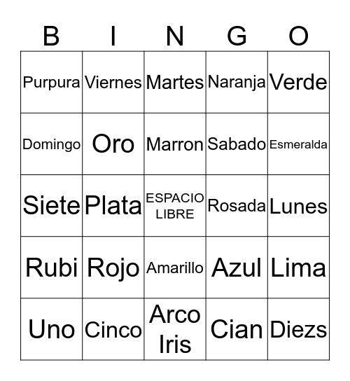 BINGO VIVA Bingo Card