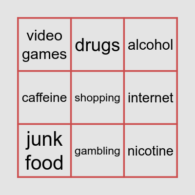 cheap dopamine Bingo Card