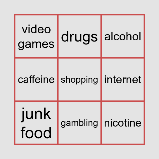 cheap dopamine Bingo Card