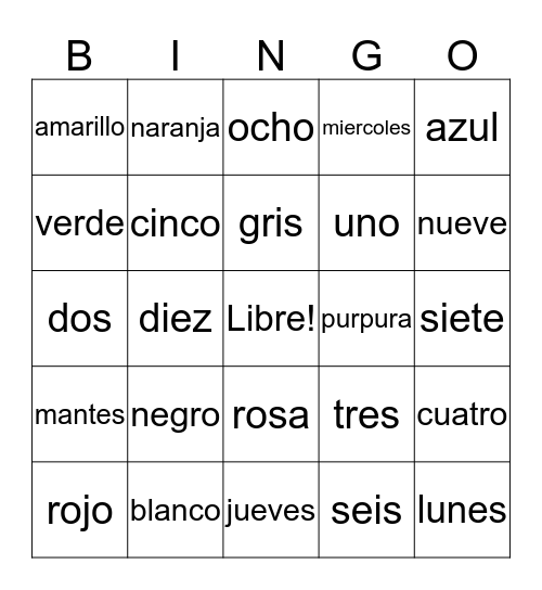 EL bingo Card