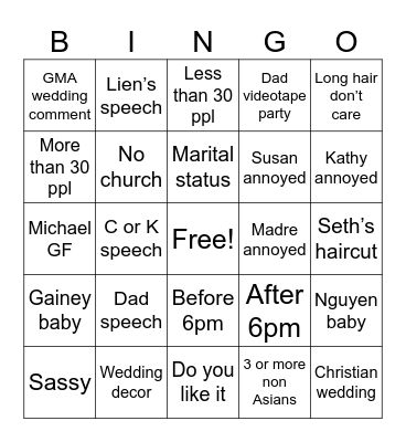 Daytona Bingo Card