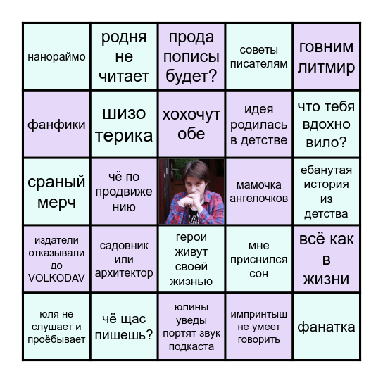 БИНГО юлеподкаст Bingo Card