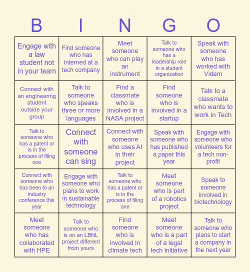 Deep Tech Meet Up Bingo Card