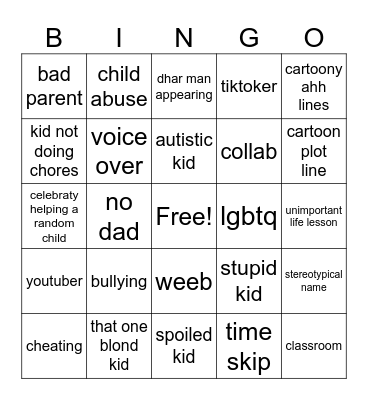 dhar man bingo Card