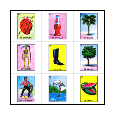 Loteria para escuela Bingo Card