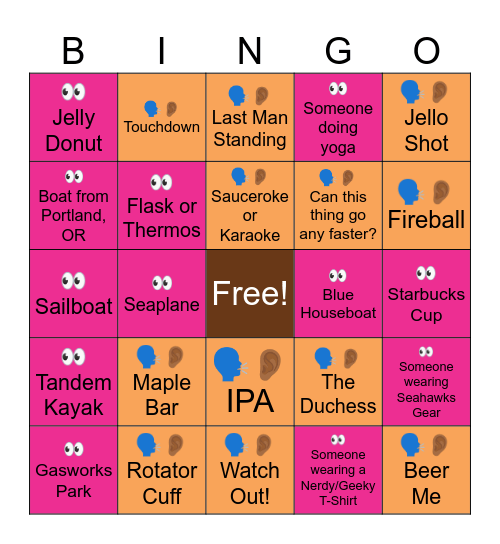 Gonuts Bingo / I-SPY Bingo Card