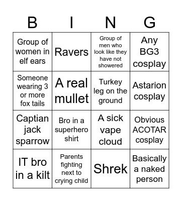 Ye Old Bingo Card
