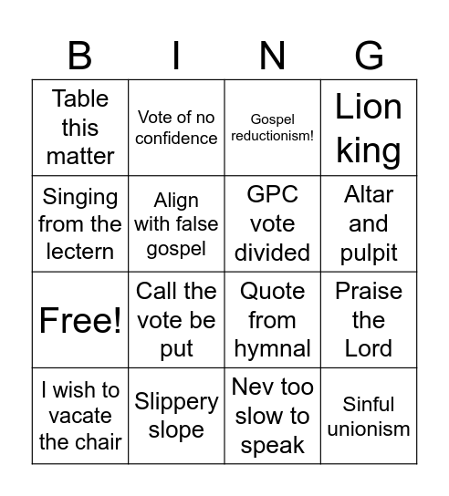 Buzzword bingo Card