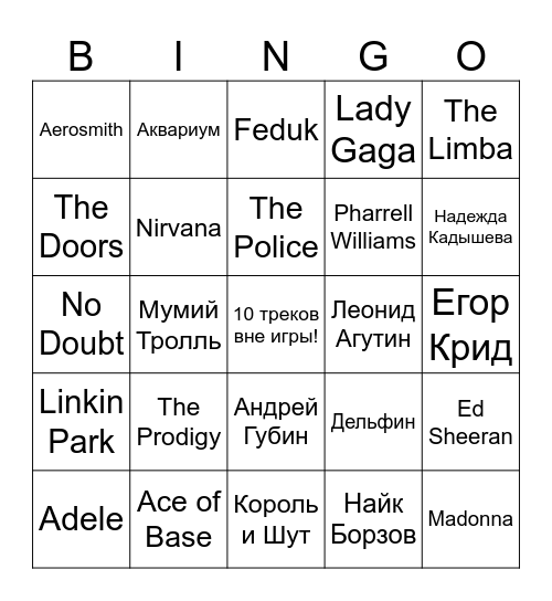 БИНГО! Bingo Card