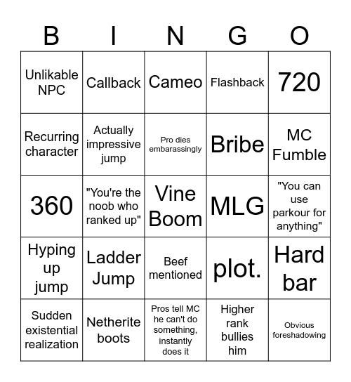 MCPCIV Bingo Card