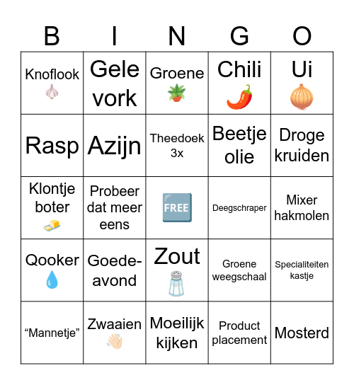 Dagelijkse Kost Bingo Card