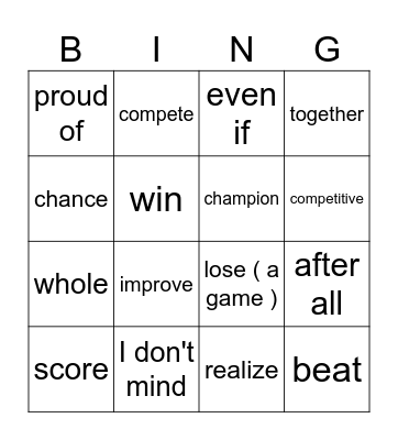Heads Up, Unit 1-Part 1 Bingo Card
