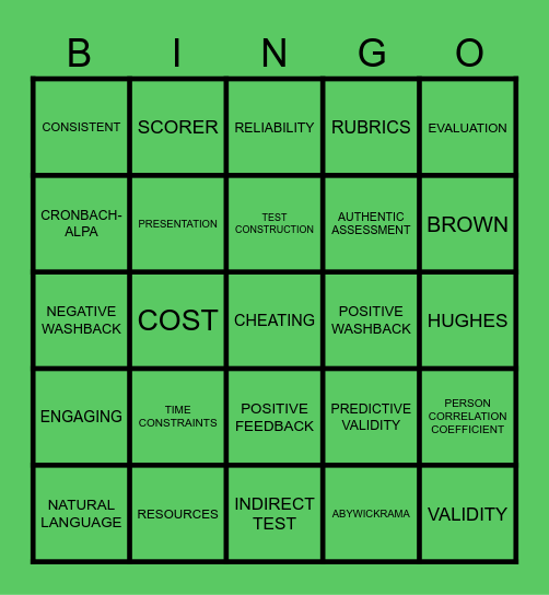 KNOW YOUR PRINCIPLES Bingo Card