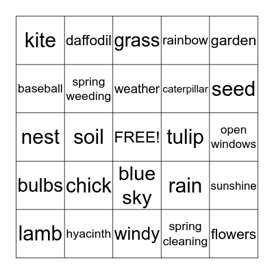 SPRING  BINGO     Bingo Card