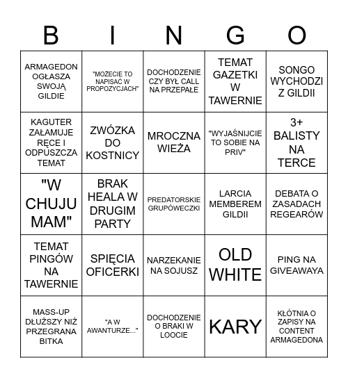 We drama a lot Bingo Card