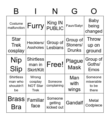 Ren Fest 2024 Bingo Card