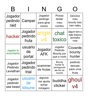 BLOX FRUIT SEA 3 Bingo Card