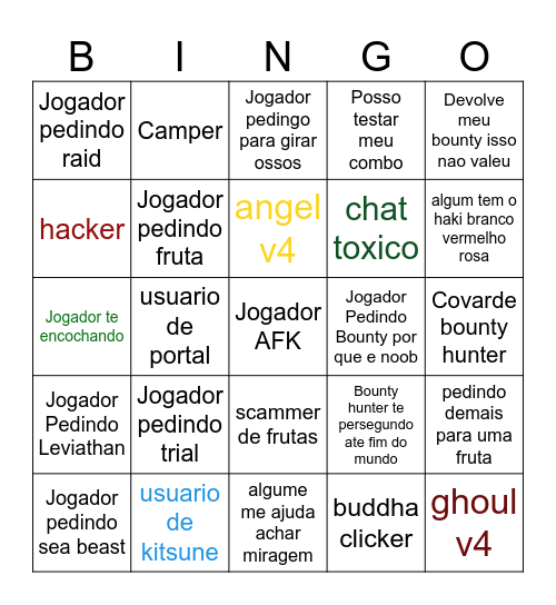 BLOX FRUIT SEA 3 Bingo Card