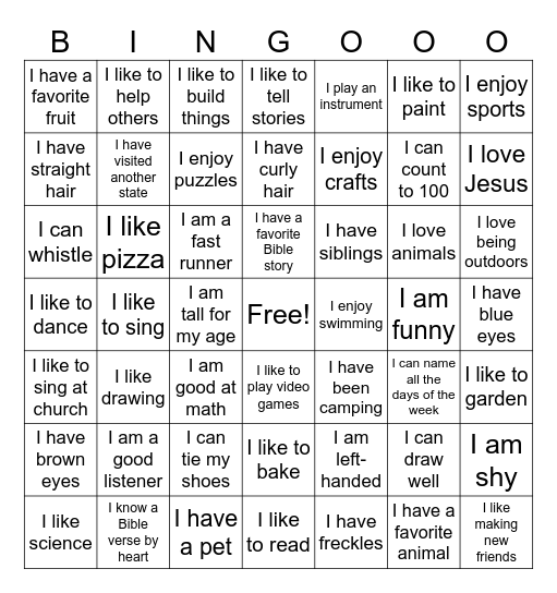 God made me Awesome Bingo Card