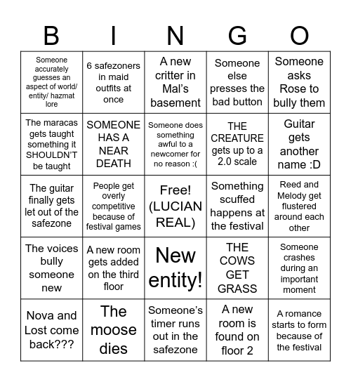 Warren Week 5 Bingo Card