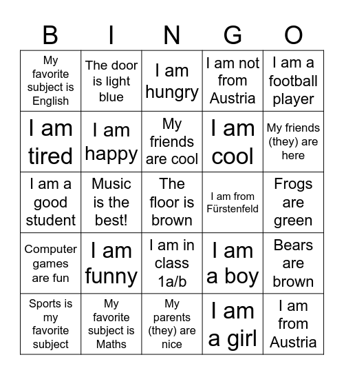 To be Bingo Card