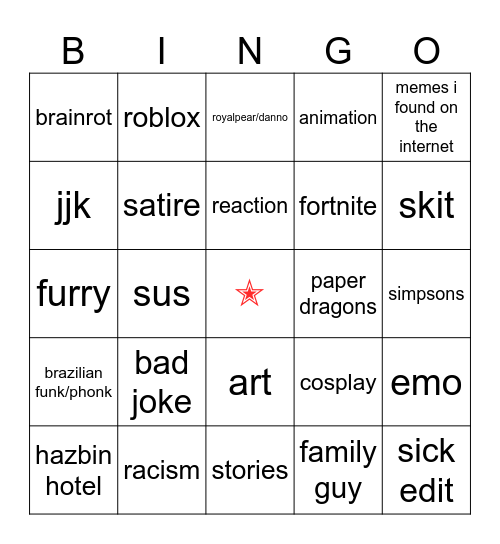 mac's youtube shorts bingo Card