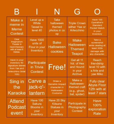 Knave's ChallengePart Bingo Card