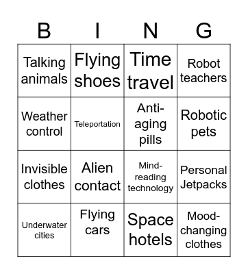 FUTURE PREDICTIONS! Bingo Card