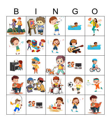 Hobbies Bingo Card