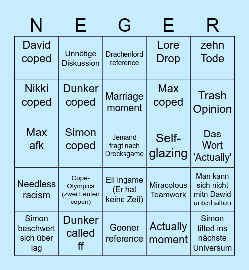 Discord Cope-Olympics Bingo Card