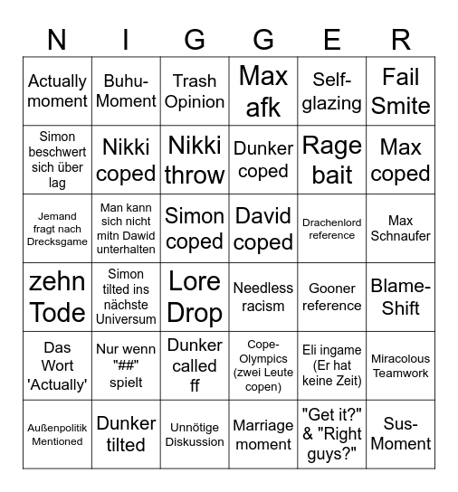 Discord Cope-Olympics Bingo Card