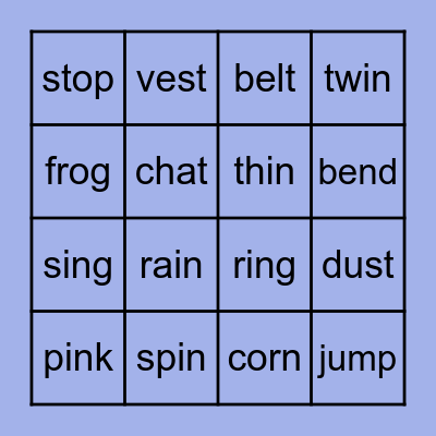 Phonics bingo Card