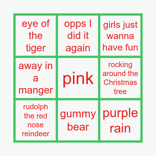 Festive Singo Bingo Card