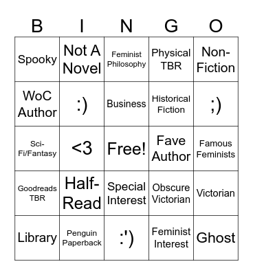 TBR Bingo Oct-Nov Bingo Card