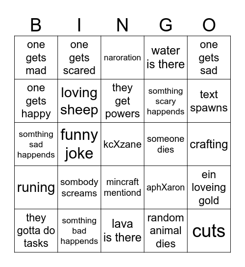 aph bingo Card