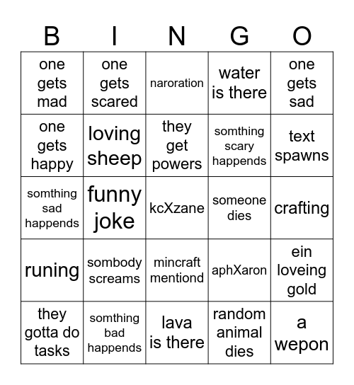 aph bingo Card