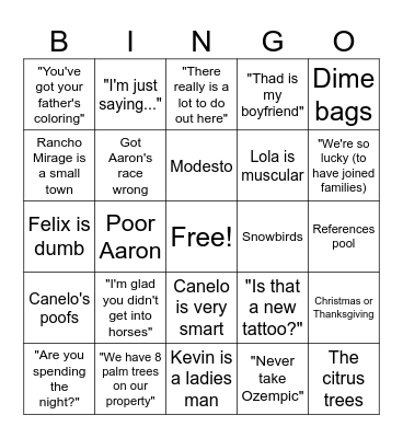 Katie Bingo Card