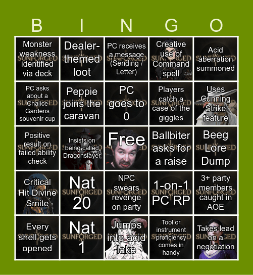 Sunforged Episode 44: My Kingdom for a Pepto Bingo Card