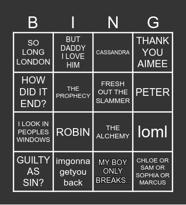 CELEBRITY ARENA BINGO Card