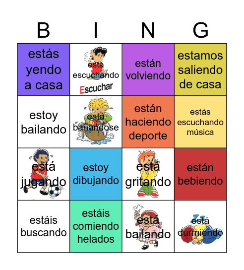 Gerundio Bingo Card