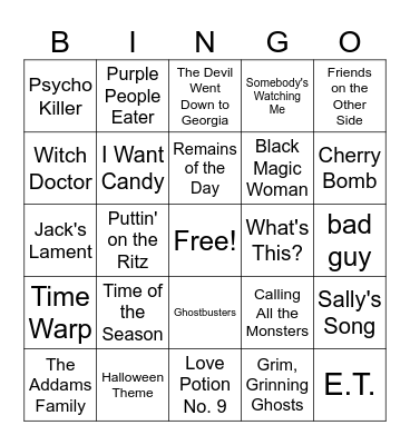 Halloween Bingo Card