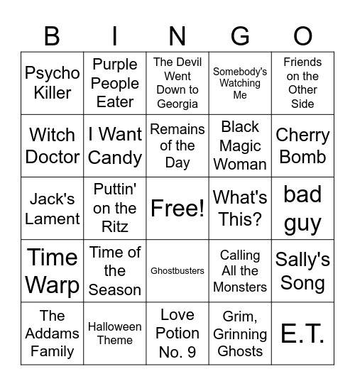 Halloween Bingo Card