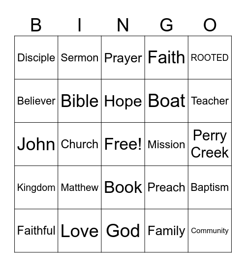 ROOTED Bingo Card