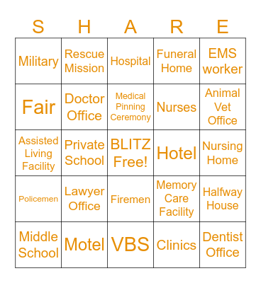 DISTRIBUTION - Traffic Lanes of Life Bingo Card