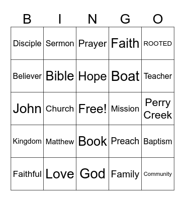 ROOTED Bingo Card