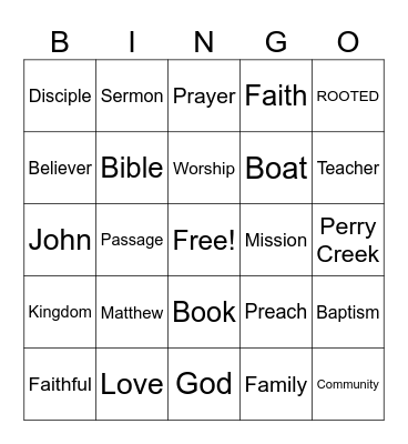 ROOTED Bingo Card