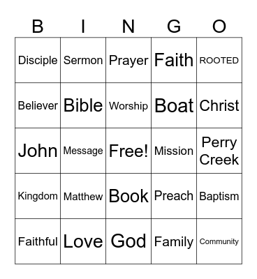 ROOTED Bingo Card