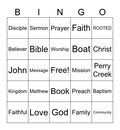 ROOTED Bingo Card