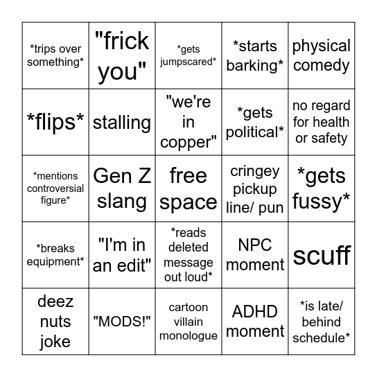 Filian Bingo Card