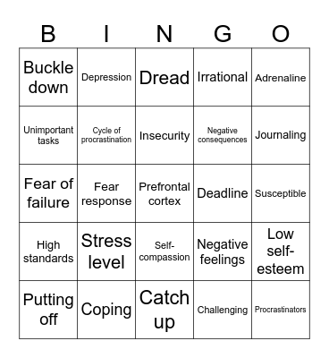 Why you procrastinate even when it feels bad Bingo Card